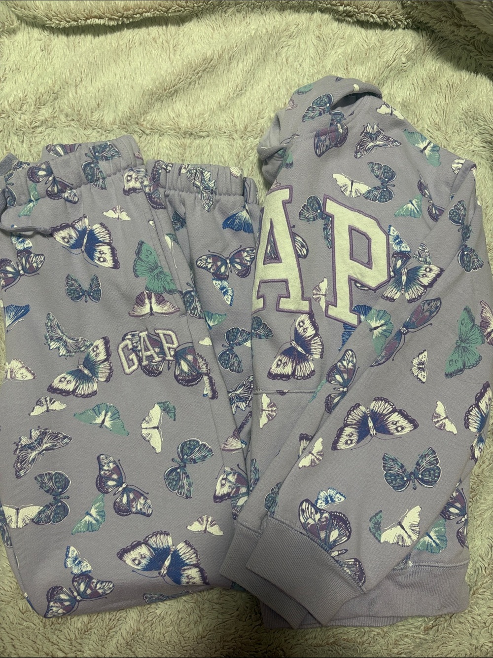 GAP Kids Lavender Butterfly Hoodie & Joggers Set